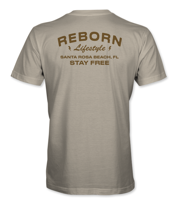 Reborn Stay Free T-Shirt in Ivory, back