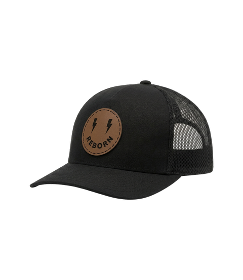 Reborn Smiley Leather Patch Hat side