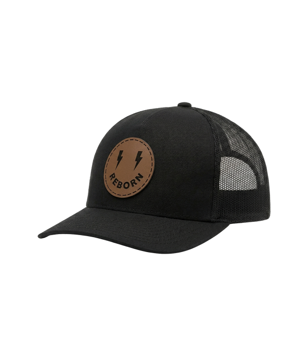 Reborn Smiley Leather Patch Hat side
