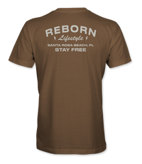 Reborn Stay Free T-Shirt in Espresso, back