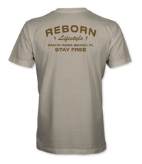 Reborn Stay Free T-Shirt in Ivory, back