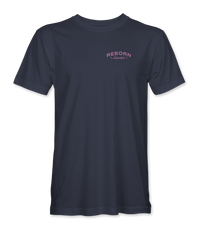 Reborn Stay Free T-Shirt in Navy, front